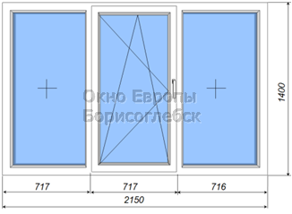 Пластковое окно с одной открывающейся створкой