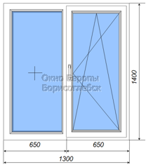 Пластковое окно с одной открывающейся створкой